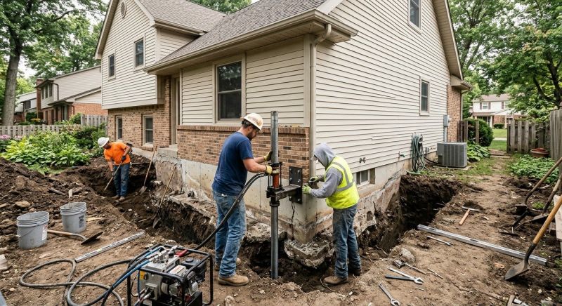 Our team working on Foundation Repair projects in Butte, MT