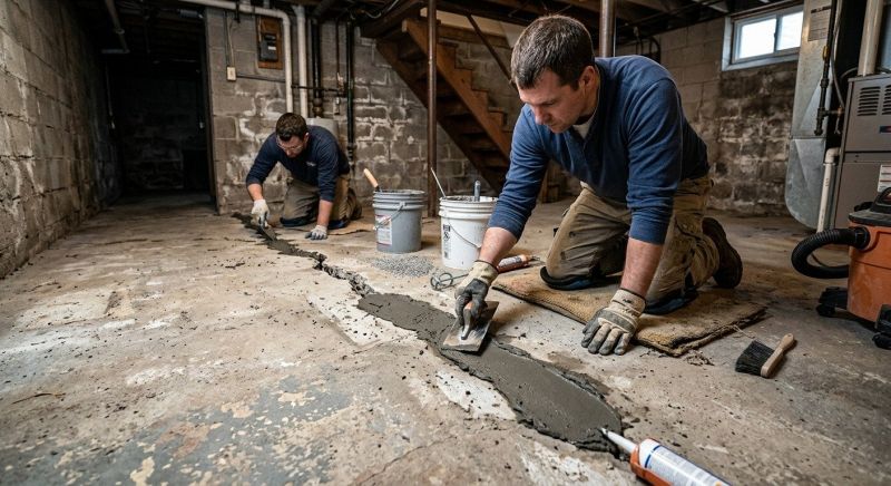 Cracked Basement Floor Repair in Butte, MT