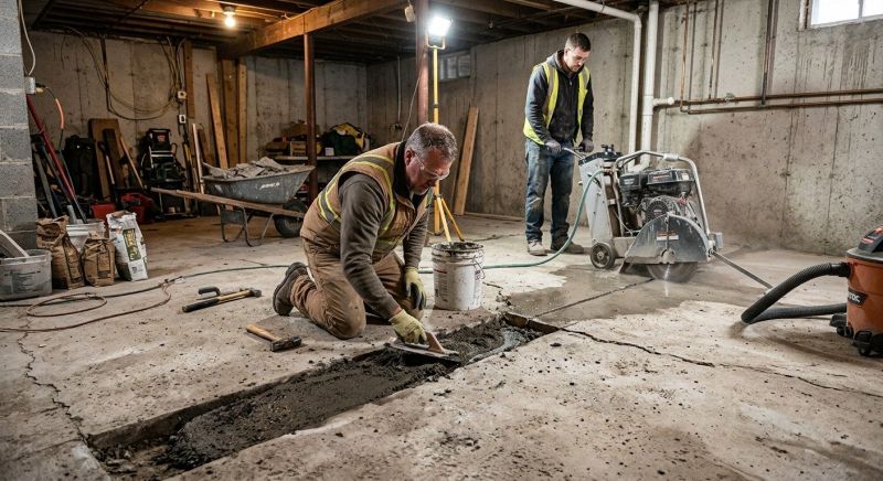 Cracked Basement Floor Repair in Butte, MT